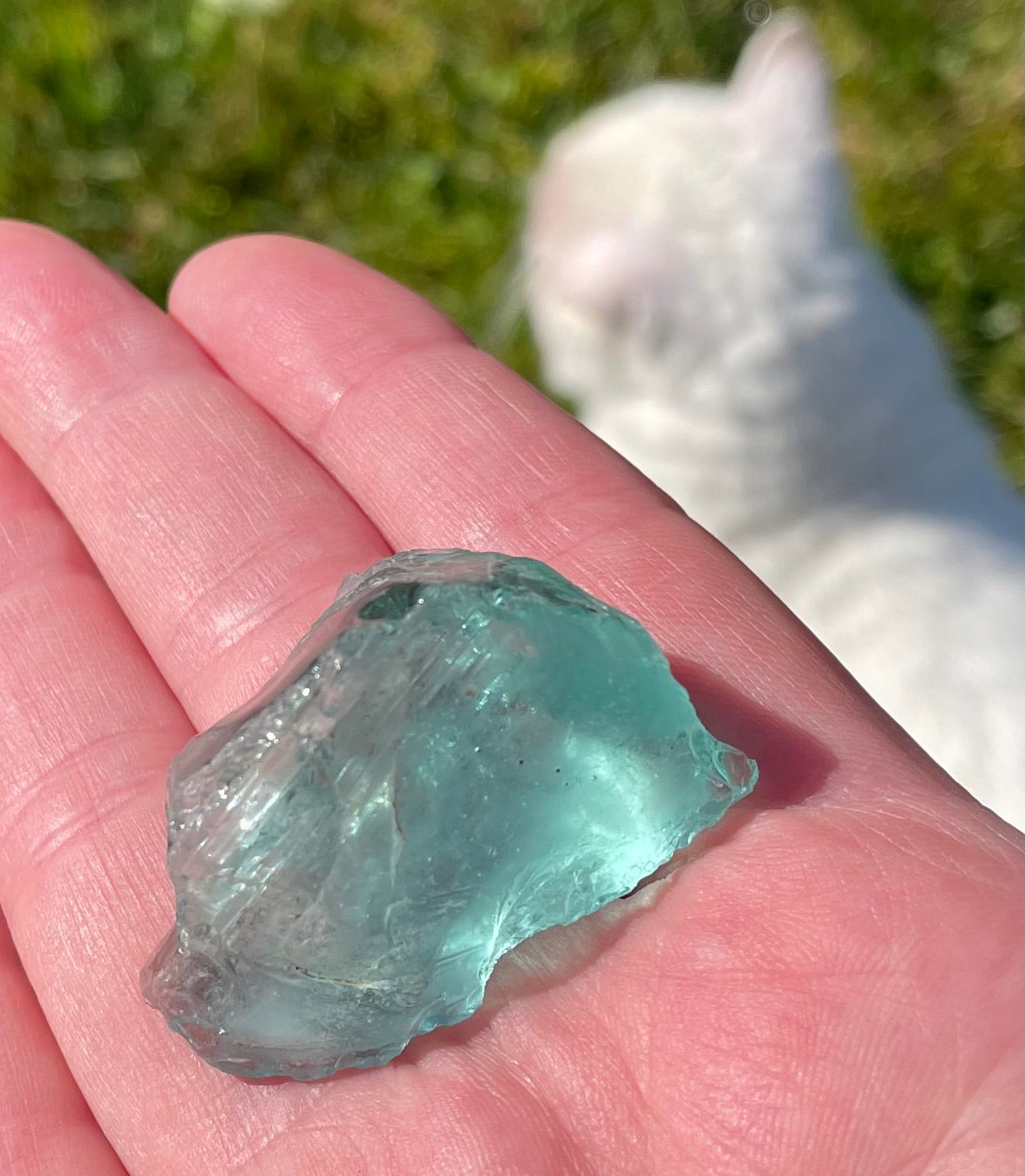 Rare Cristal bleu vert ETHERIUM ~ 21 g  | minéral Afrique ANDARA | A241