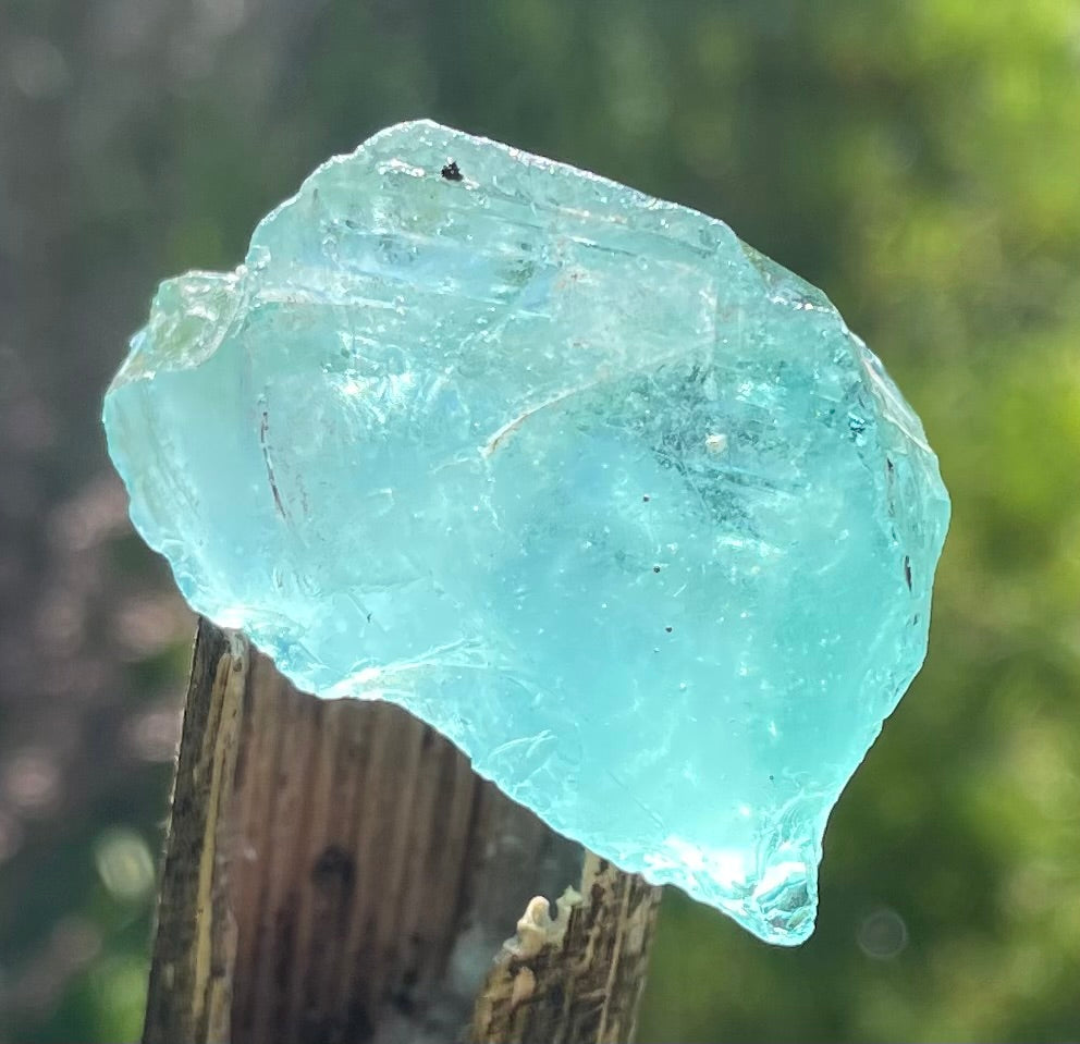 Rare Cristal bleu vert ETHERIUM ~ 21 g  | minéral Afrique ANDARA | A241