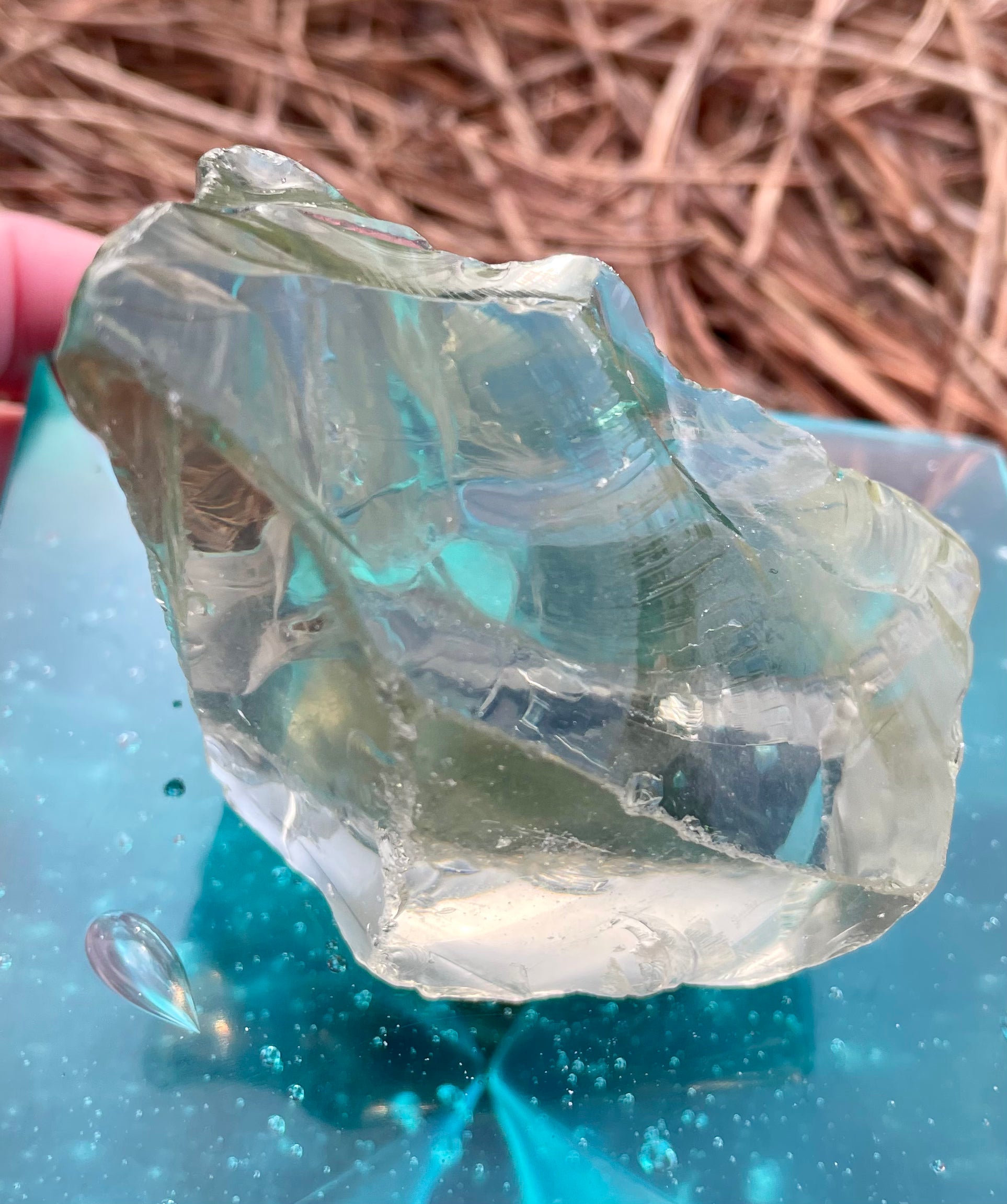 Rare Cristal Champagne ETHERIUM ~ 92 g  | minéral Afrique ANDARA