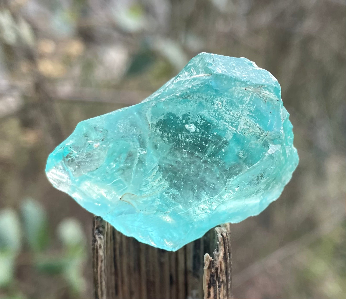 Rare Cristal bleu vert ETHERIUM ~ 20 g  | minéral Afrique ANDARA | R3