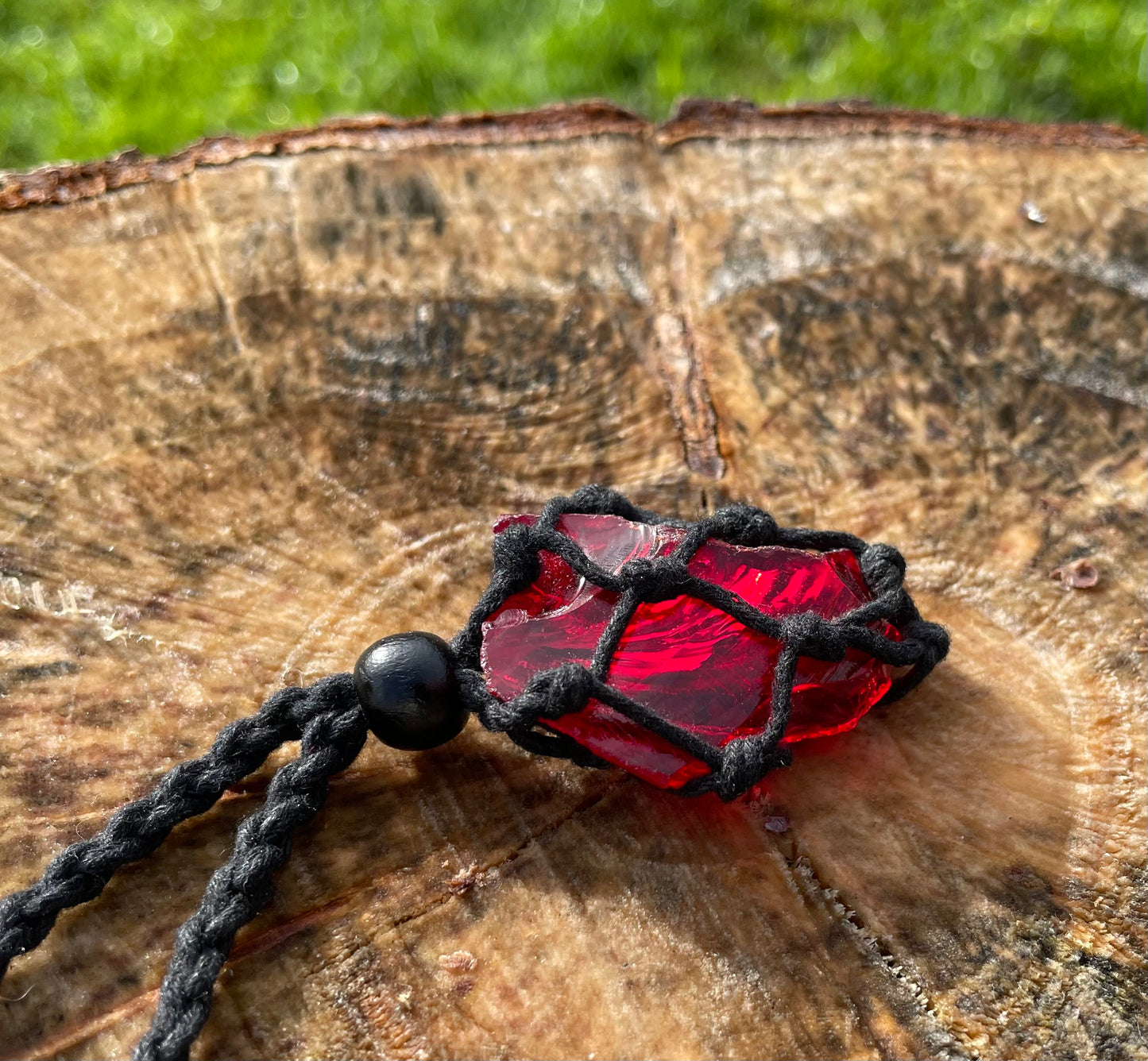 Pendentif d'intention : ANDARA ~ Fraise des bois Emeraude | 17 g