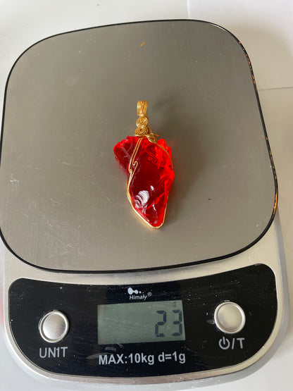 Pendentif ANDARA Feu Solaire 23 g | Cristal 5D / 777 •