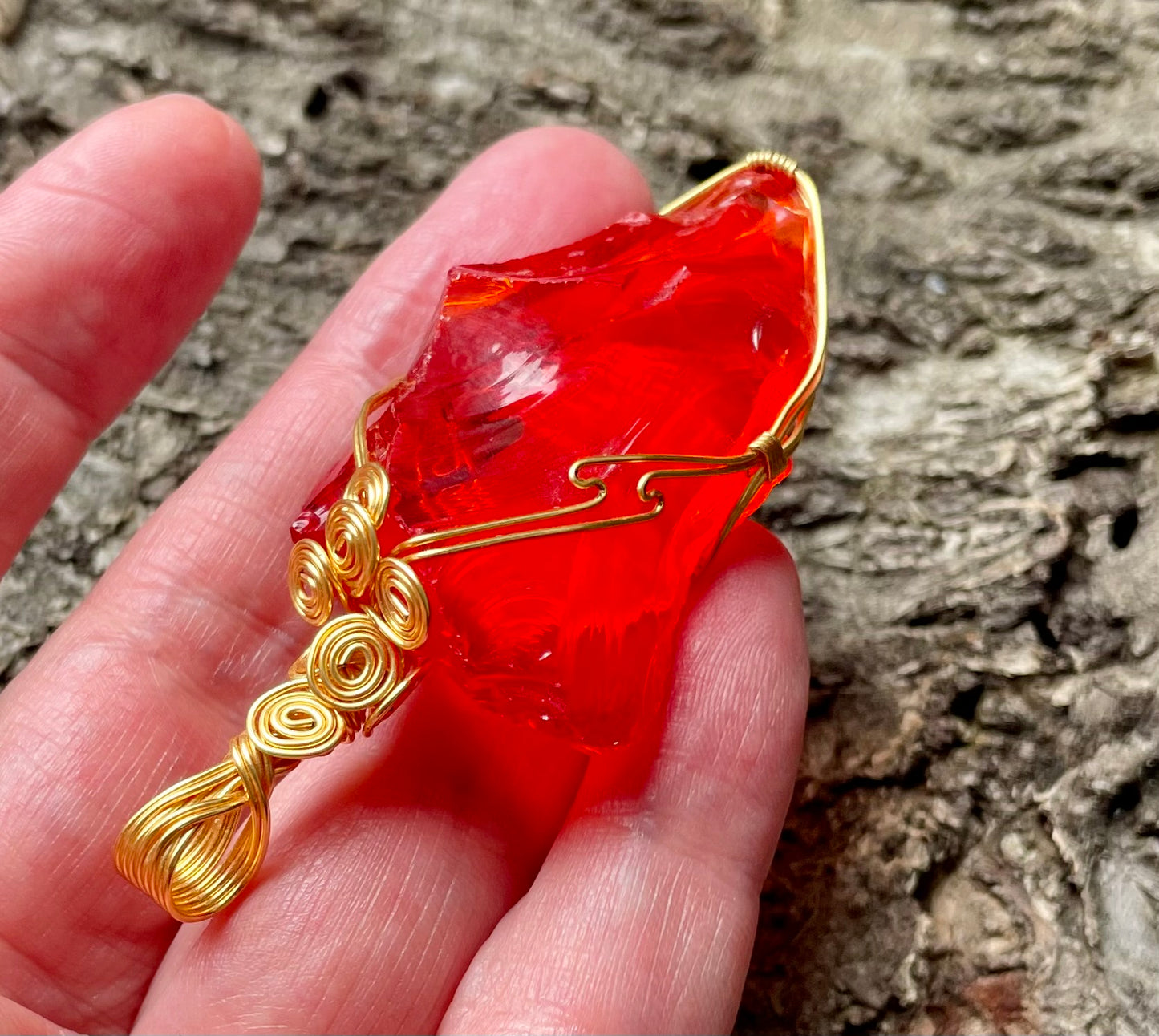 Pendentif ANDARA Feu Solaire 23 g | Cristal 5D / 777 •