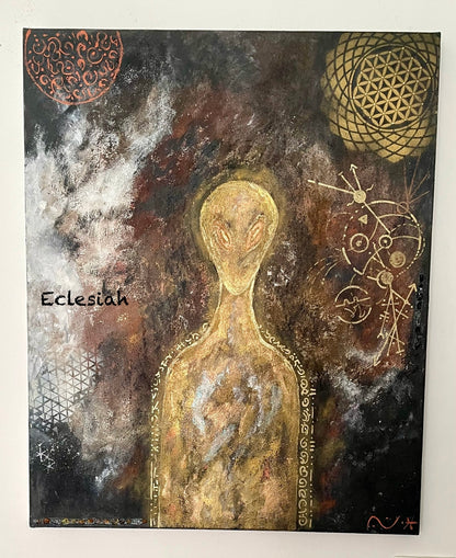 Golden Soldier of Light | Peinture vibratoire | Art Énergétique | Eclesiah, Nathalie Daout