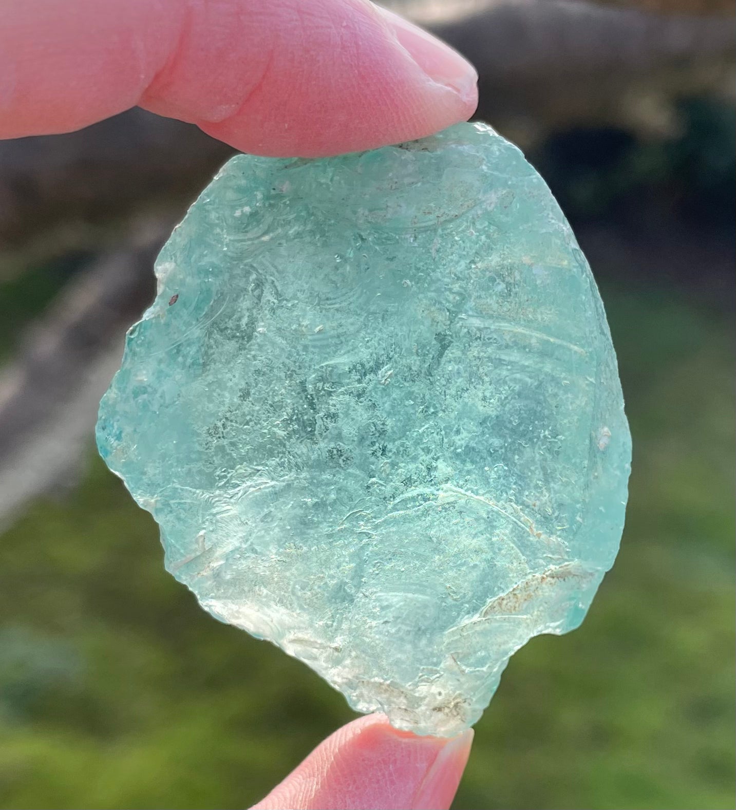 Rare Cristal bleu vert ETHERIUM ~ 28 g  | minéral Afrique ANDARA | R7