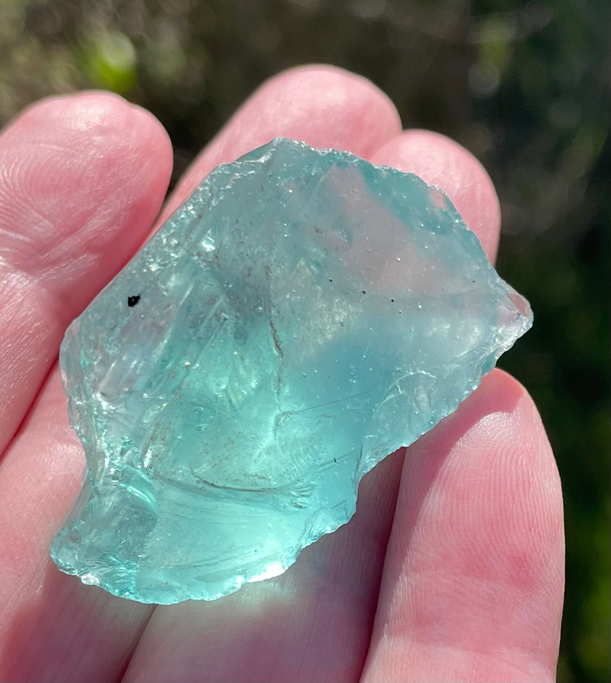 Rare Cristal bleu vert ETHERIUM ~ 21 g  | minéral Afrique ANDARA | A241