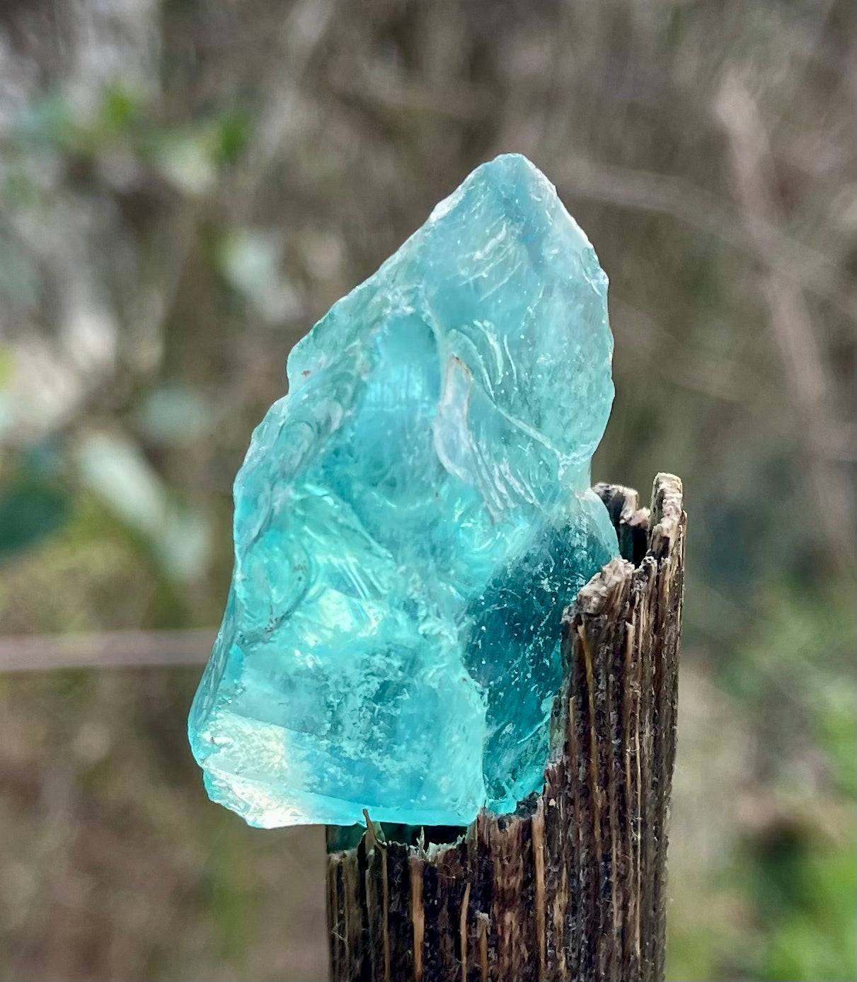 Rare Cristal bleu vert ETHERIUM ~ 20 g  | minéral Afrique ANDARA | R3