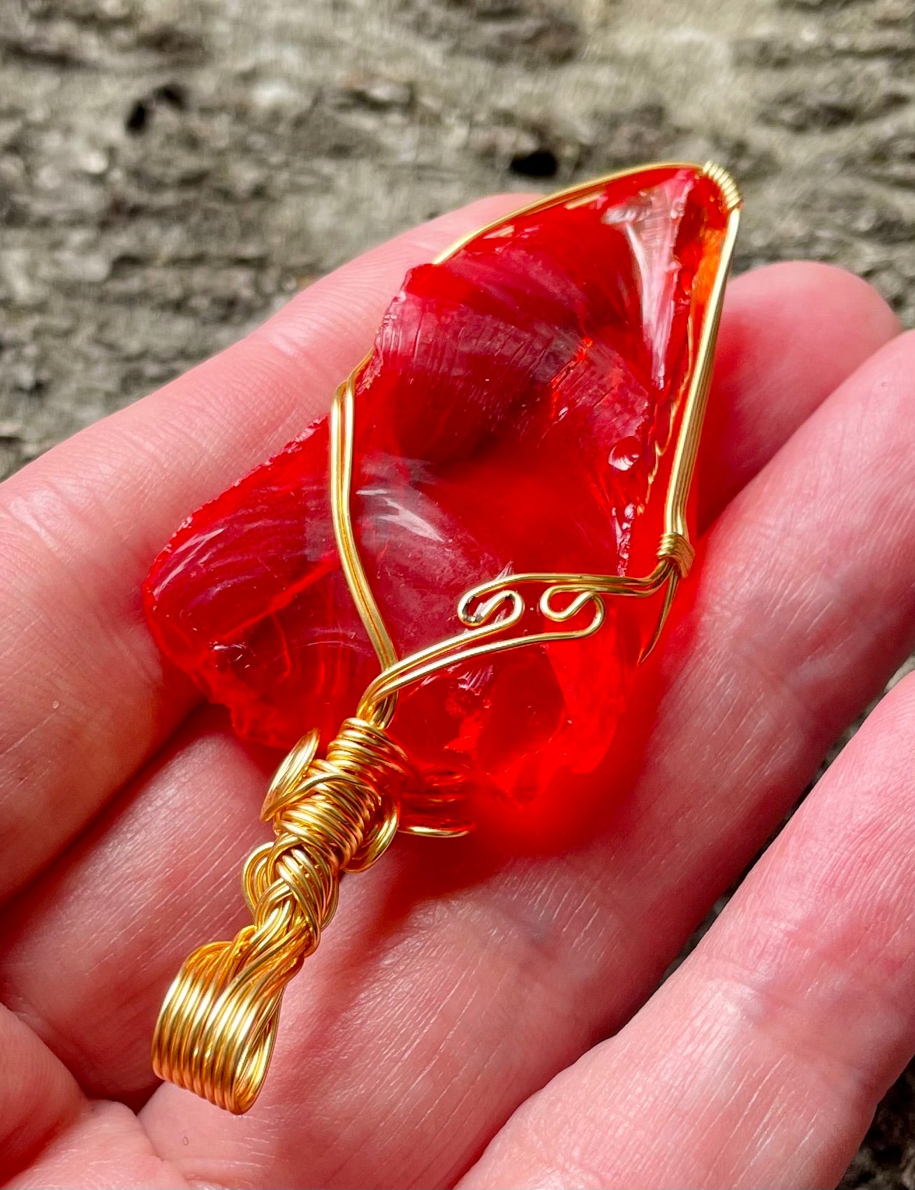 Pendentif ANDARA Feu Solaire 23 g | Cristal 5D / 777 •