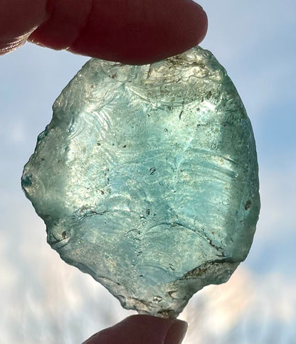 Rare Cristal bleu vert ETHERIUM ~ 28 g  | minéral Afrique ANDARA | R7