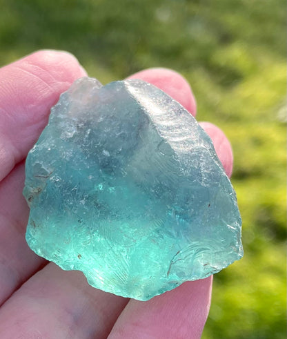 Rare Cristal bleu vert ETHERIUM ~ 28 g  | minéral Afrique ANDARA | R7