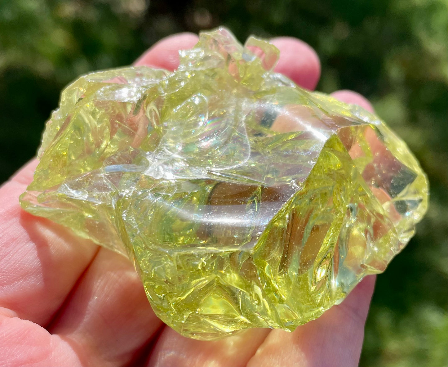 Rare et puissant ANDARA Français Electric Yellow Green ~ 100 g | French Andara crystal 6D