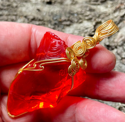 Pendentif ANDARA Feu Solaire 23 g | Cristal 5D / 777 •