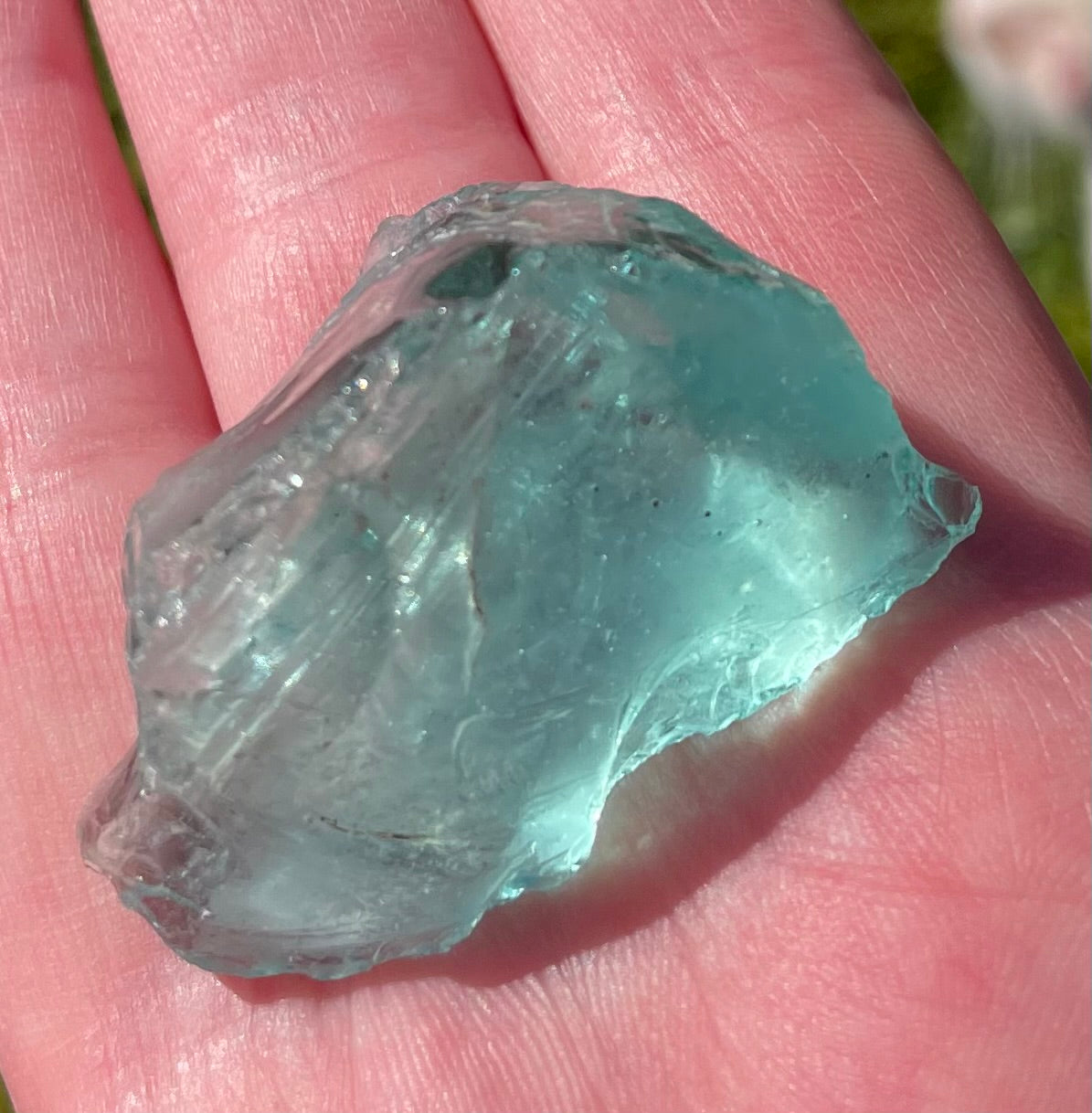 Rare Cristal bleu vert ETHERIUM ~ 21 g  | minéral Afrique ANDARA | A241