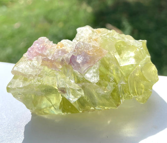 Rare et puissant ANDARA Français Electric Green / violet ~ 128 g | French Andara crystal 6D