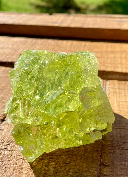 Rare et puissant ANDARA Français Electric Green ~ 246 g | French Crystal Andara 6D