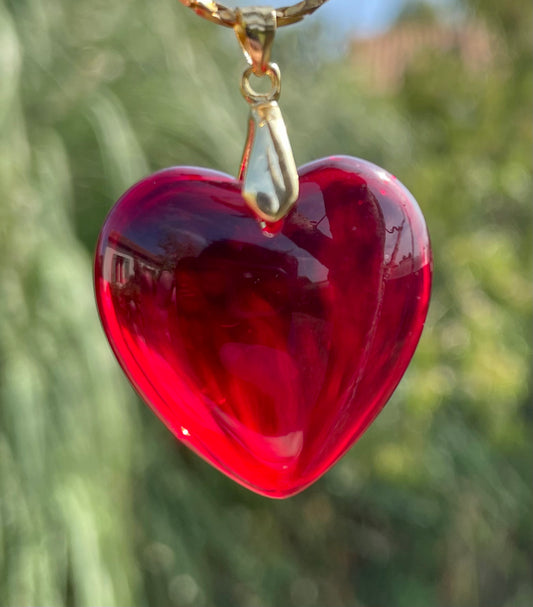 Petit Pendentif ANDARA Coeur "Framboise des Fées"