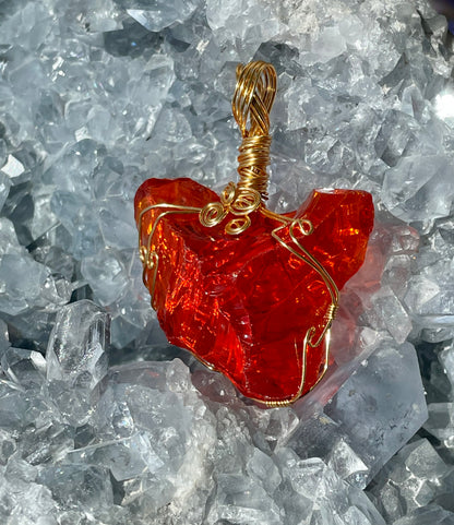 Pendentif ANDARA COEUR du feu solaire de la création 24 g