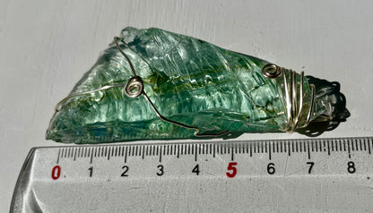 Grand Pendentif ANDARA Ondine vert pâle 34 g