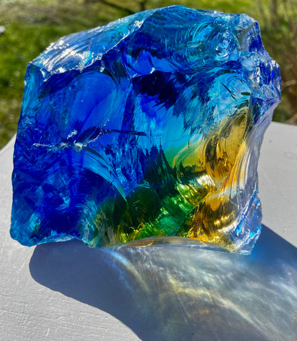 Rare ANDARA• ALTAR Temple Rainbow Bleu  2176 g | cristal quantique 5D