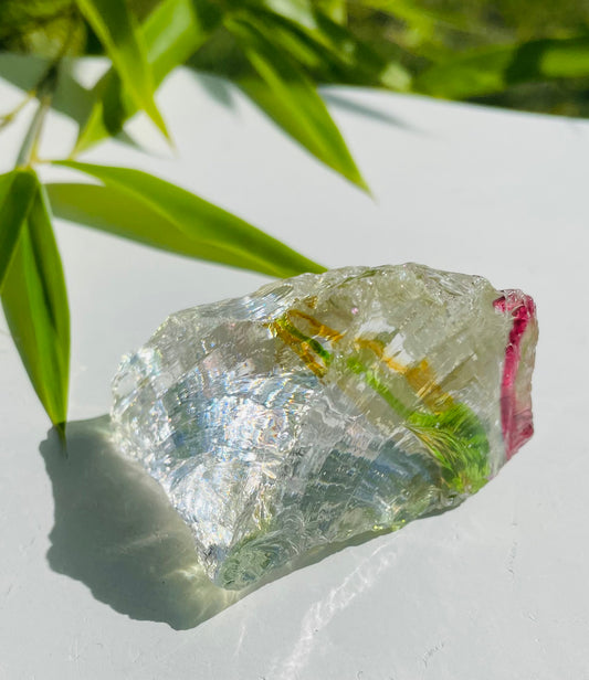 ANDARA• clear Rainbow Oracle ~  116 g | quantum 5D crystal / REF 48