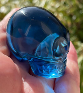 ANDARA onde de forme Crâne cristal Bleu 73 g