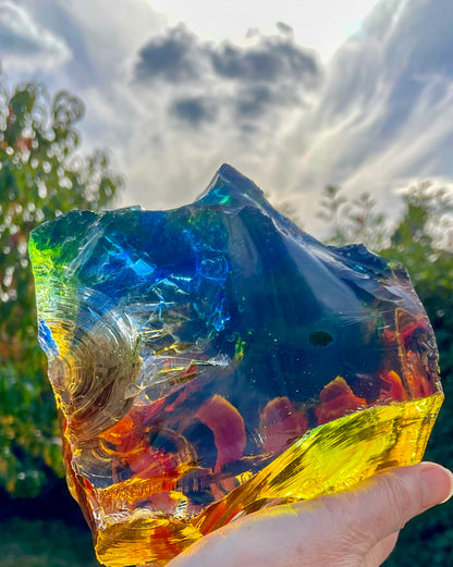 Rare ANDARA• ALTAR Temple Rainbow 2214 g | cristal quantique 5D