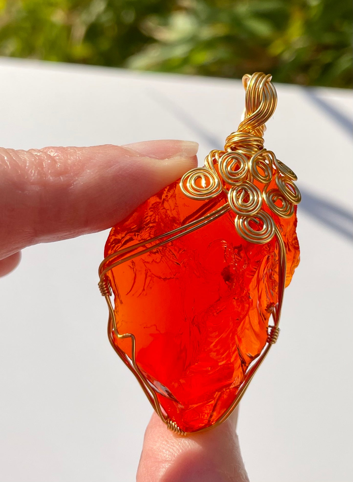 pendentif rouge orange andara