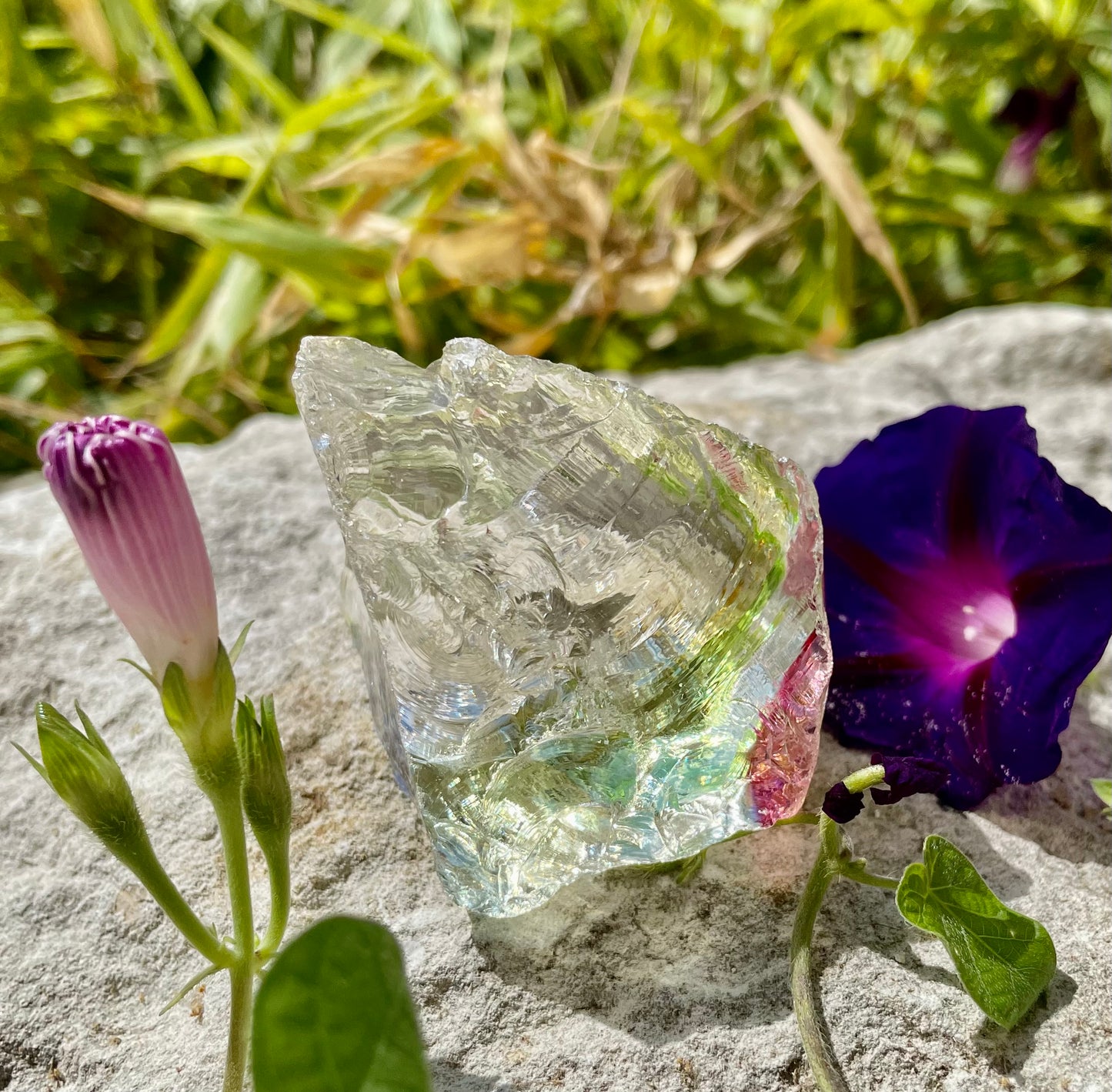 ANDARA• clear Rainbow Oracle ~  116 g | quantum 5D crystal / REF 48