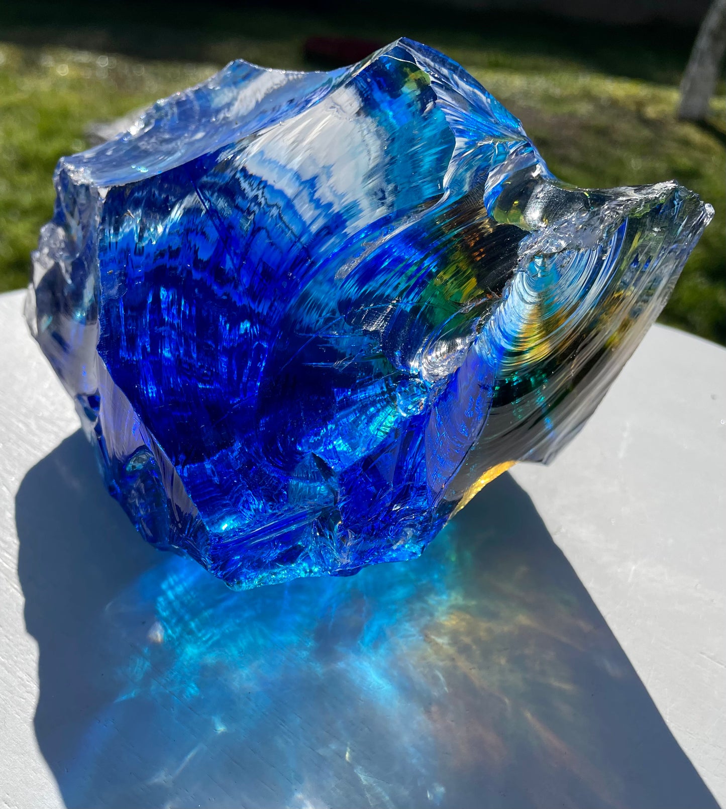 Rare ANDARA• ALTAR Temple Rainbow Bleu  2176 g | cristal quantique 5D